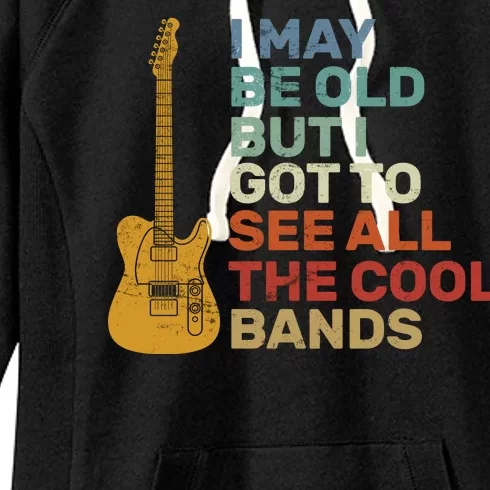 Old Guitarist The Cool Bands Women's Fleece Hoodie