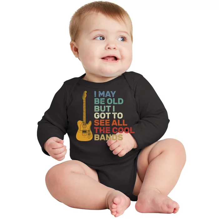 Old Guitarist The Cool Bands Baby Long Sleeve Bodysuit