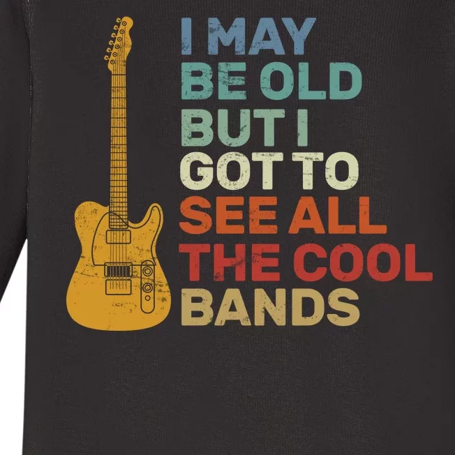 Old Guitarist The Cool Bands Baby Long Sleeve Bodysuit