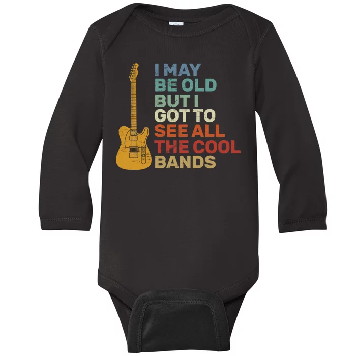 Old Guitarist The Cool Bands Baby Long Sleeve Bodysuit