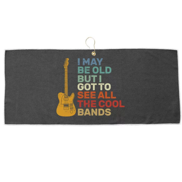 Old Guitarist The Cool Bands Large Microfiber Waffle Golf Towel