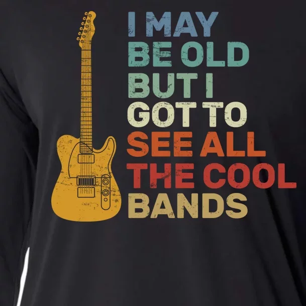 Old Guitarist The Cool Bands Cooling Performance Long Sleeve Crew