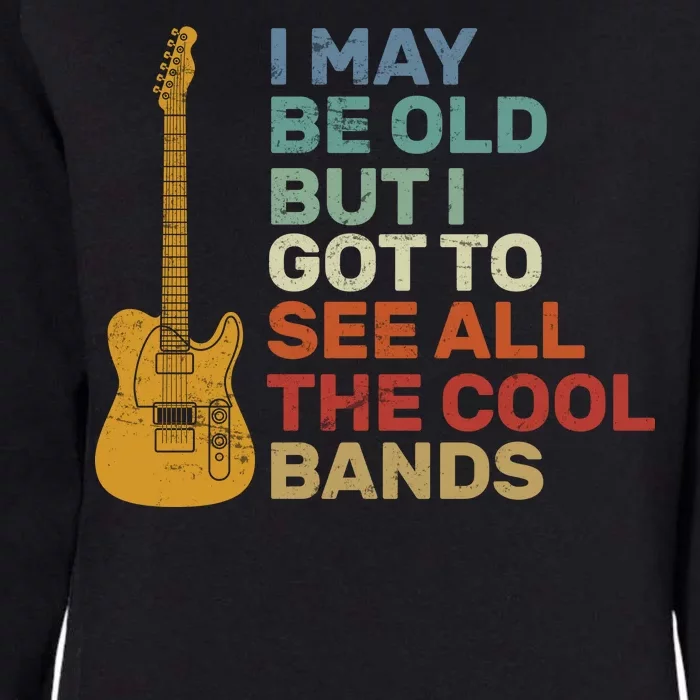 Old Guitarist The Cool Bands Womens California Wash Sweatshirt