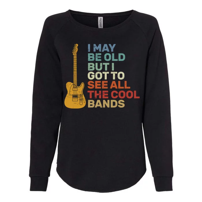 Old Guitarist The Cool Bands Womens California Wash Sweatshirt