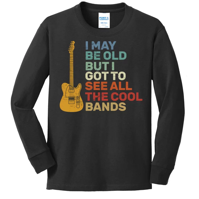 Old Guitarist The Cool Bands Kids Long Sleeve Shirt