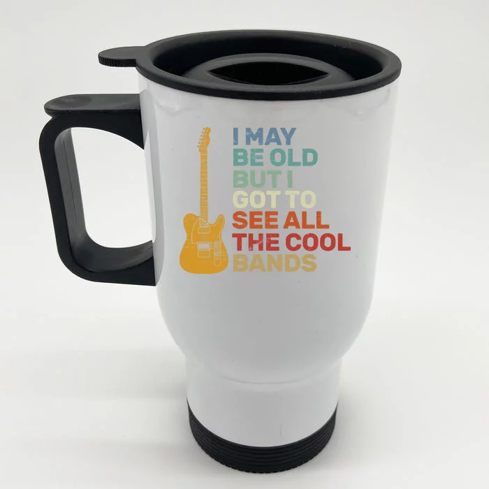 Old Guitarist The Cool Bands Front & Back Stainless Steel Travel Mug