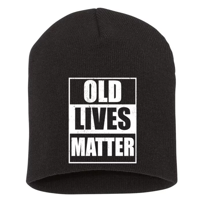 Old Lives Matter Distressed Logo Short Acrylic Beanie