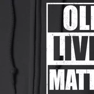 Old Lives Matter Distressed Logo Full Zip Hoodie