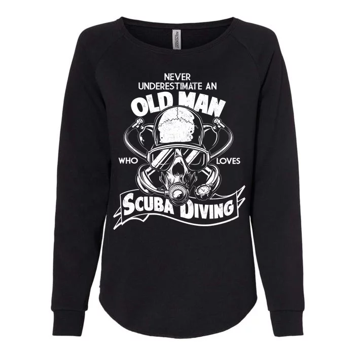 Old Man Who Loves Scuba Diving Womens California Wash Sweatshirt