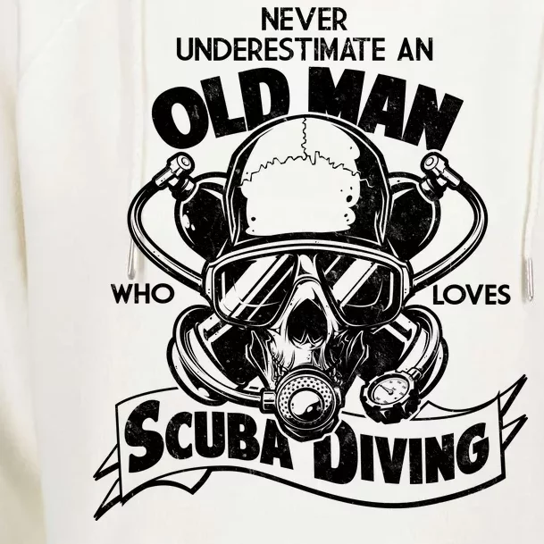 Old Man Who Loves Scuba Diving Womens Funnel Neck Pullover Hood