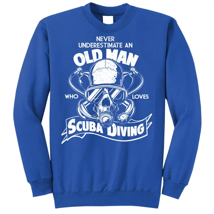 Old Man Who Loves Scuba Diving Tall Sweatshirt