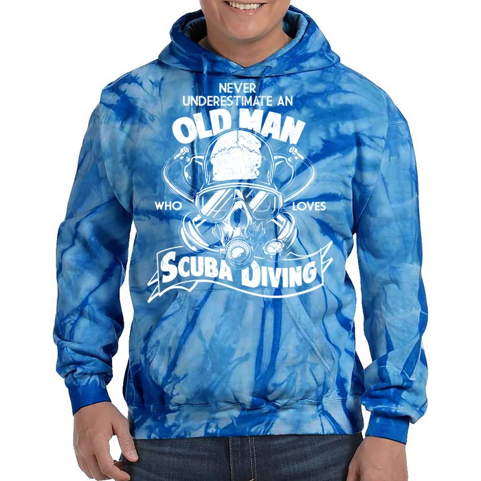 Old Man Who Loves Scuba Diving Tie Dye Hoodie