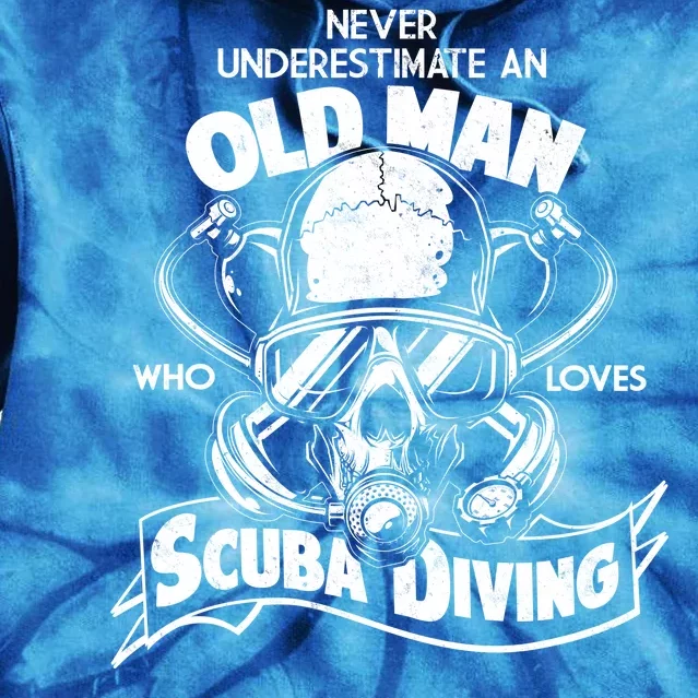 Old Man Who Loves Scuba Diving Tie Dye Hoodie