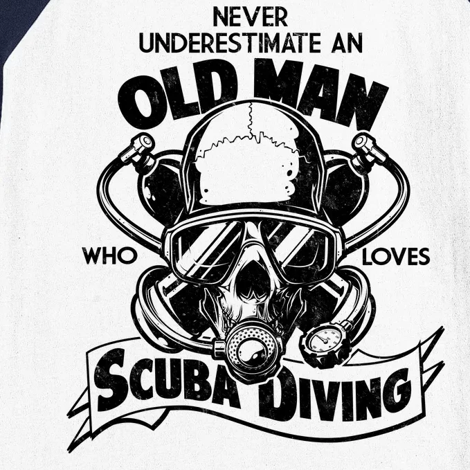 Old Man Who Loves Scuba Diving Baseball Sleeve Shirt