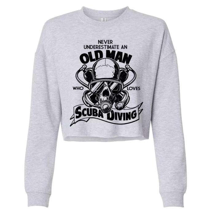 Old Man Who Loves Scuba Diving Cropped Pullover Crew