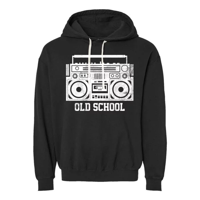 Old School Boombox Garment-Dyed Fleece Hoodie