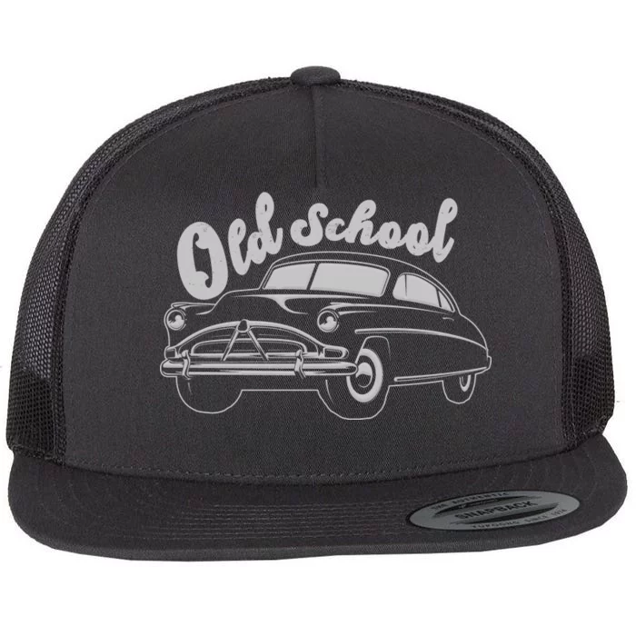 Old School Classic Car Flat Bill Trucker Hat