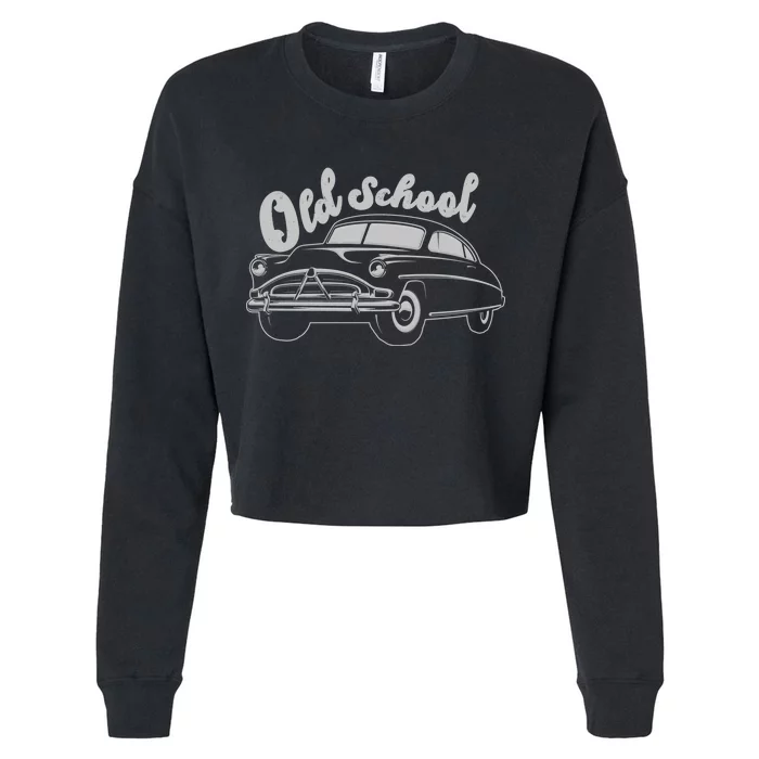 Old School Classic Car Cropped Pullover Crew