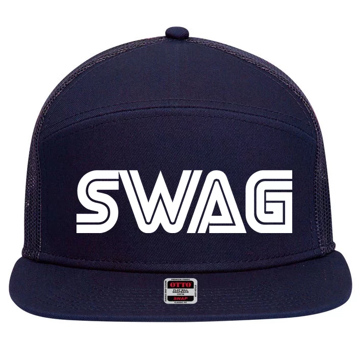 Old School Swag Logo 7 Panel Mesh Trucker Snapback Hat