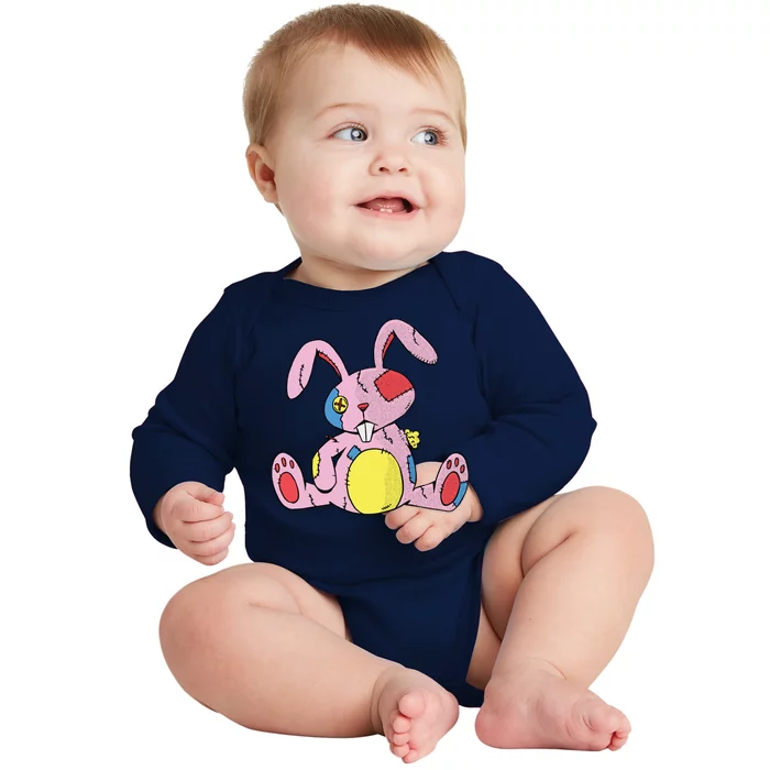 Old Stuffed Rabbit Baby Long Sleeve Bodysuit