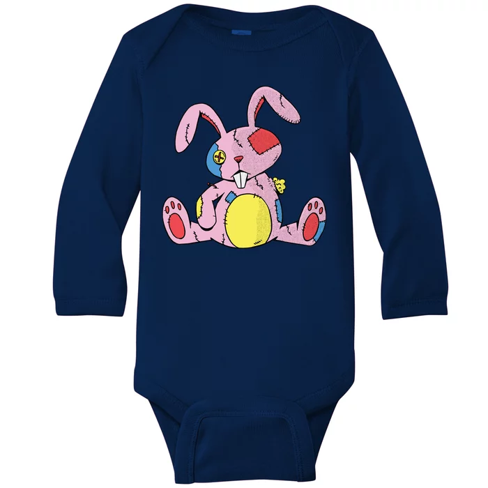 Old Stuffed Rabbit Baby Long Sleeve Bodysuit