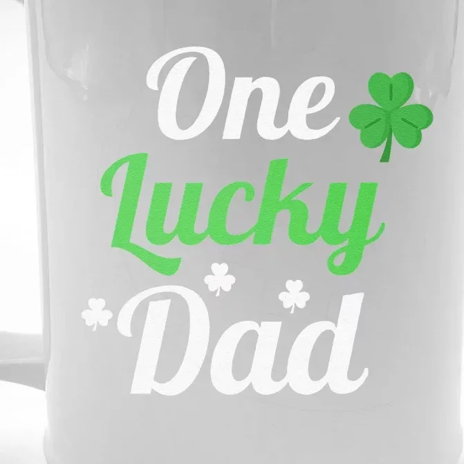 One Lucky Dad St Patrick Saint Patrick's Day Irish Shamrock Front & Back Beer Stein