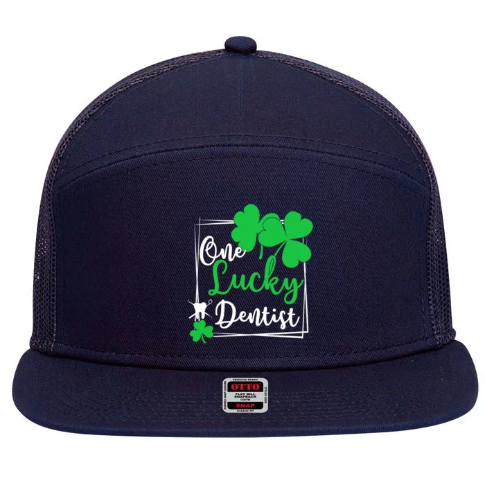 One Lucky Dentist Gift Funny St Patrick's Day Dentist Gift Cute Gift 7 Panel Mesh Trucker Snapback Hat