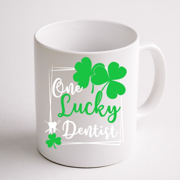 One Lucky Dentist Gift Funny St Patrick's Day Dentist Gift Cute Gift Front & Back Coffee Mug