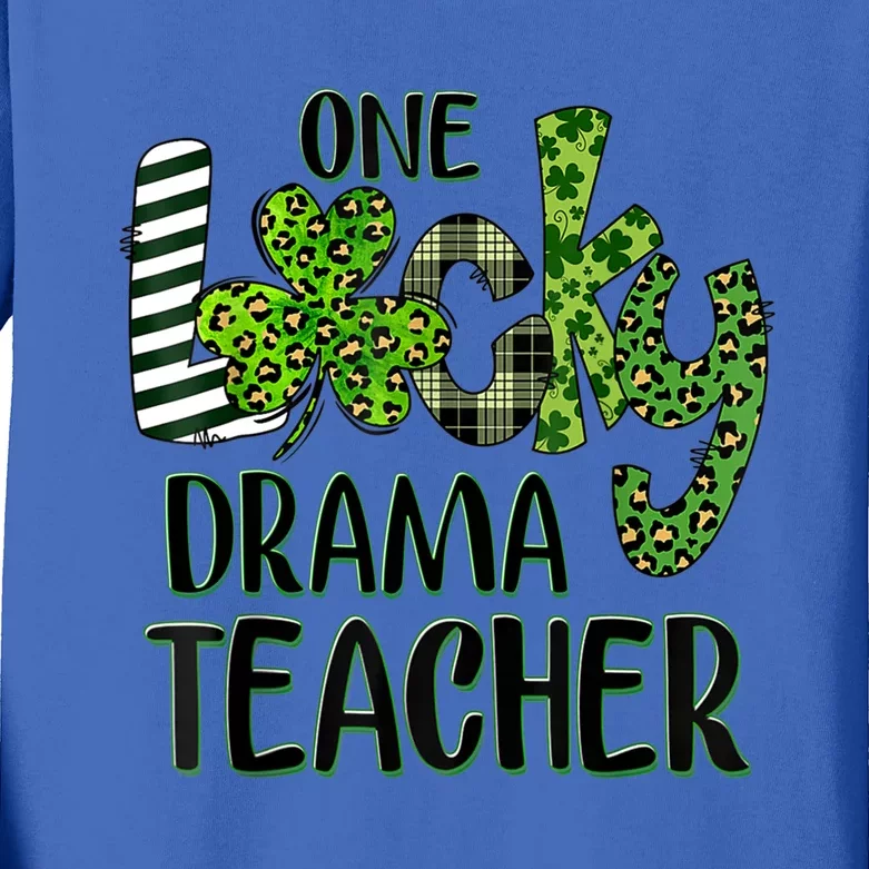 One Lucky Drama Shamrock Teacher St Patrick's Day Meaningful Gift Kids Long Sleeve Shirt