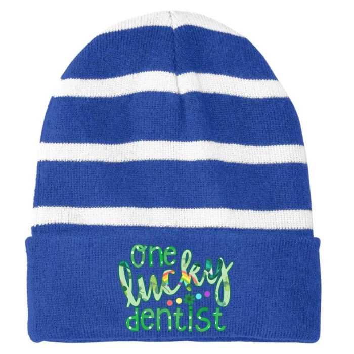 One Lucky Dentist Irish Lucky Dental Squad St Patrick's Day Cute Gift Striped Beanie with Solid Band