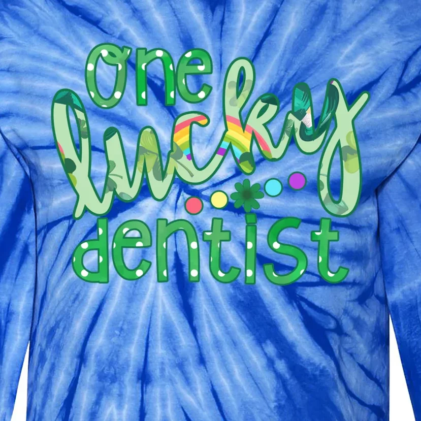 One Lucky Dentist Irish Lucky Dental Squad St Patrick's Day Cute Gift Tie-Dye Long Sleeve Shirt