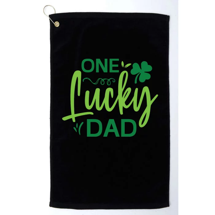 One Lucky Dad St Patricks Day Platinum Collection Golf Towel