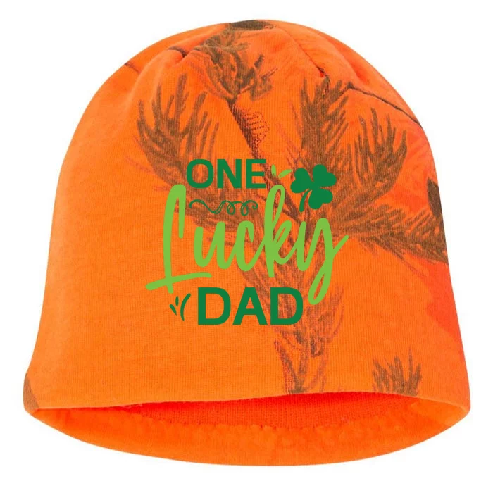 One Lucky Dad St Patricks Day Kati - Camo Knit Beanie