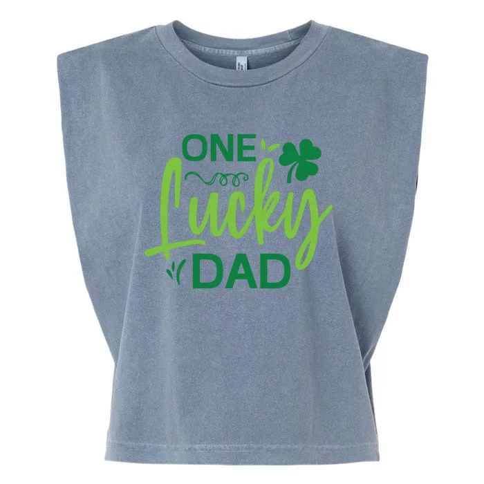 One Lucky Dad St Patricks Day Garment-Dyed Women's Muscle Tee