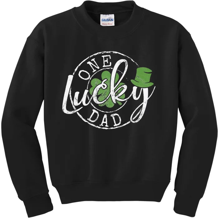 One Lucky Dad Irish Clovers St Patrick's Day Kids Sweatshirt