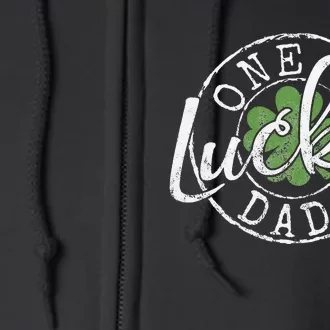 One Lucky Dad Irish Clovers St Patrick's Day Full Zip Hoodie