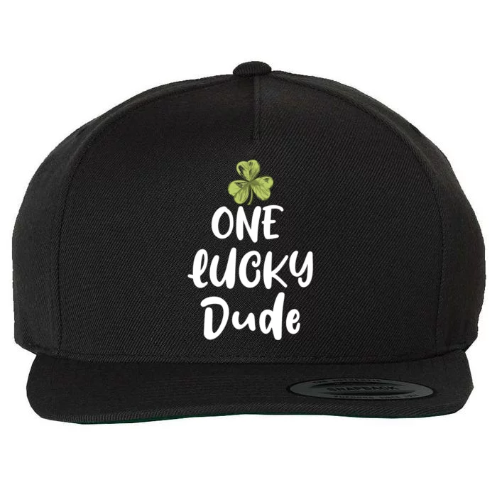 One Lucky Dude Gift St Patricks Day Shamrock Gift Dude Great Gift Wool Snapback Cap