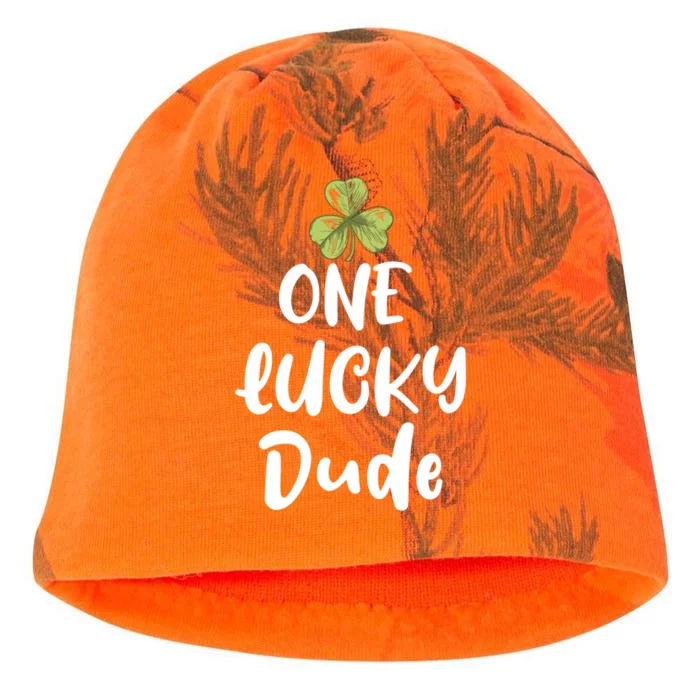 One Lucky Dude Gift St Patricks Day Shamrock Gift Dude Great Gift Kati - Camo Knit Beanie