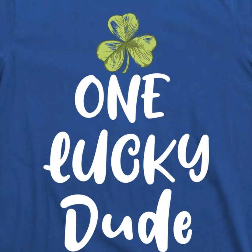 One Lucky Dude Gift St Patricks Day Shamrock Gift Dude Great Gift T-Shirt