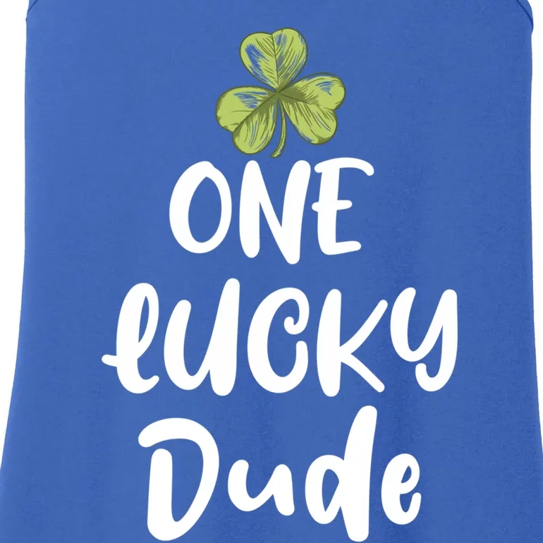 One Lucky Dude Gift St Patricks Day Shamrock Gift Dude Great Gift Ladies Essential Tank