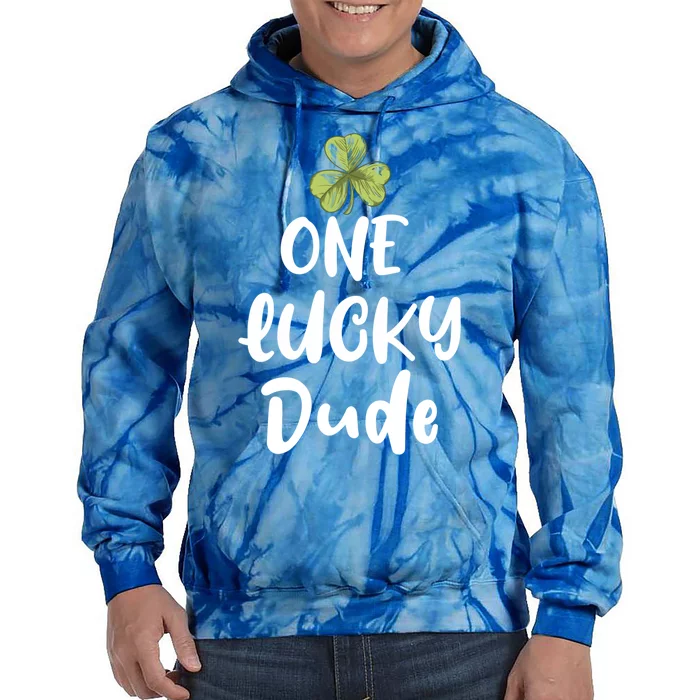 One Lucky Dude Gift St Patricks Day Shamrock Gift Dude Great Gift Tie Dye Hoodie