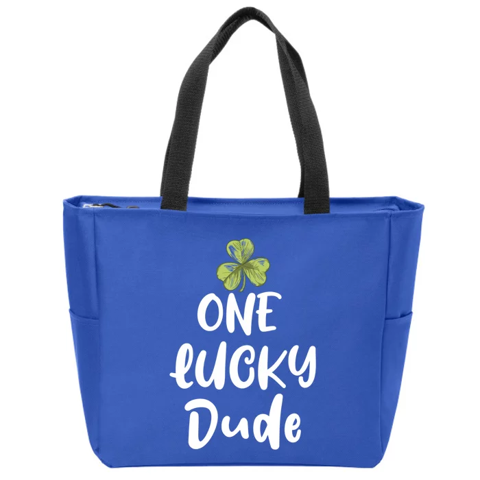 One Lucky Dude Gift St Patricks Day Shamrock Gift Dude Great Gift Zip Tote Bag