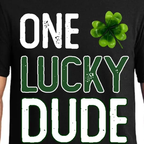 One Lucky Dude Gift St Patricks Day Shamrock Gift Dude Meaningful Gift Pajama Set