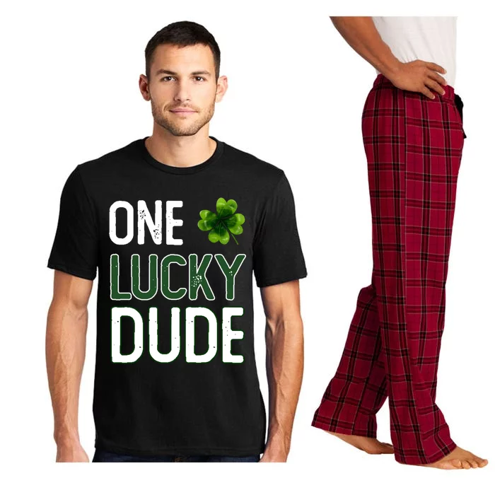 One Lucky Dude Gift St Patricks Day Shamrock Gift Dude Meaningful Gift Pajama Set