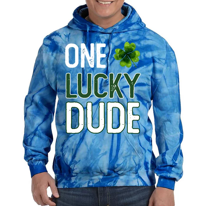 One Lucky Dude Gift St Patricks Day Shamrock Gift Dude Meaningful Gift Tie Dye Hoodie