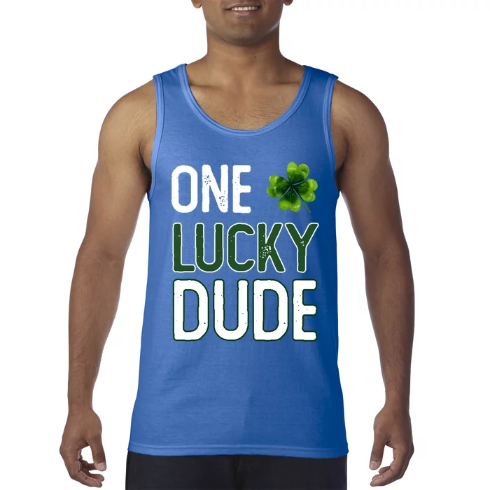 One Lucky Dude Gift St Patricks Day Shamrock Gift Dude Meaningful Gift Tank Top