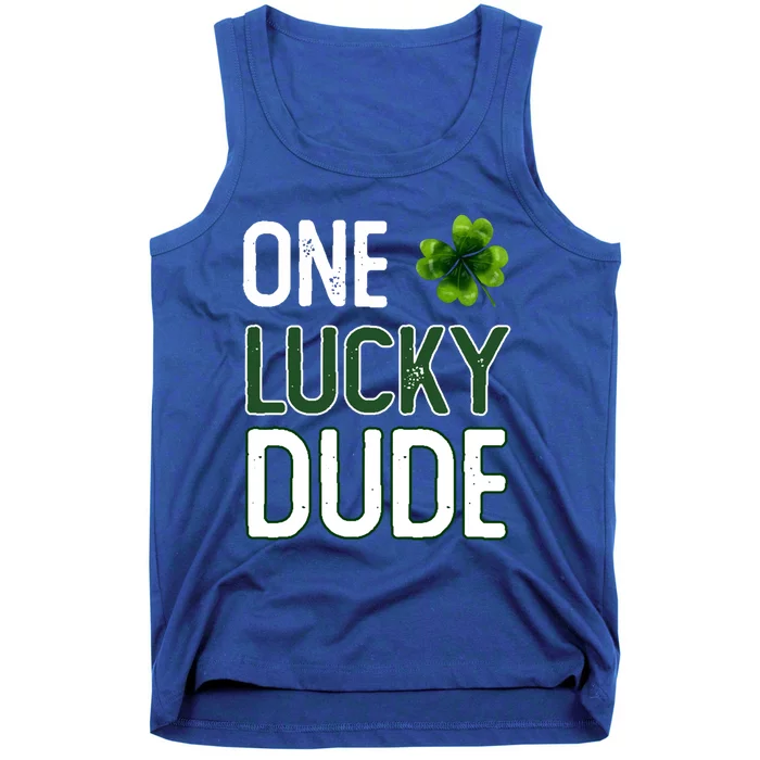 One Lucky Dude Gift St Patricks Day Shamrock Gift Dude Meaningful Gift Tank Top