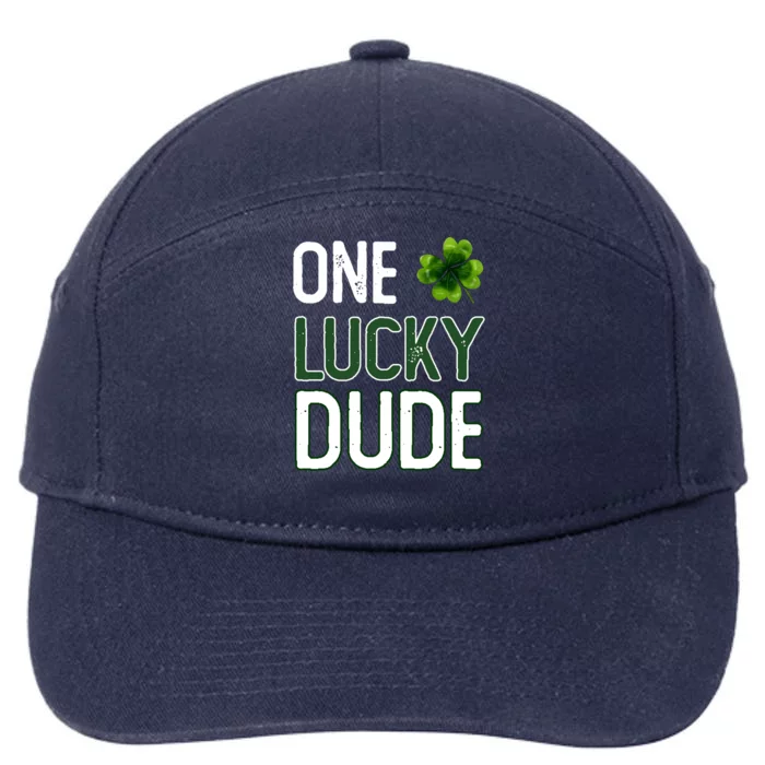 One Lucky Dude Gift St Patricks Day Shamrock Gift Dude Meaningful Gift 7-Panel Snapback Hat