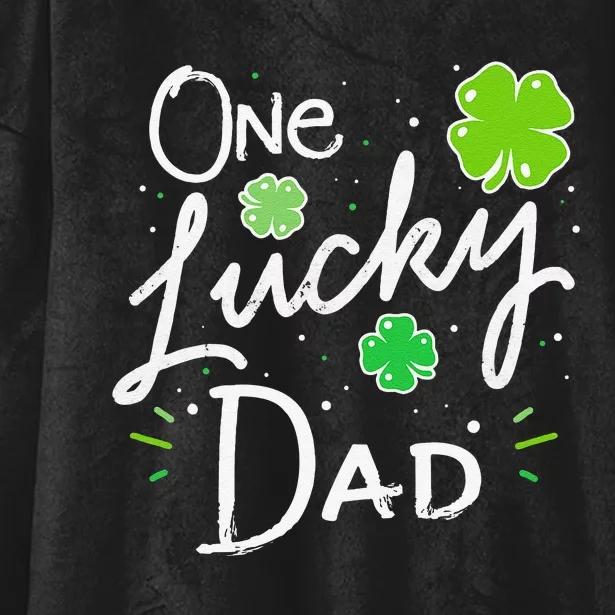 One Lucky Dad Matching St Patricks Day Funny Daddy Hooded Wearable Blanket