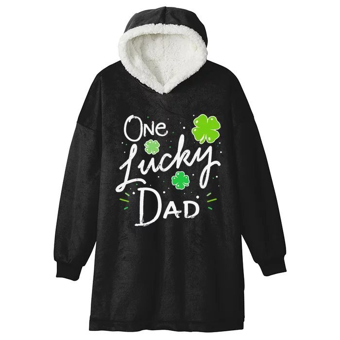 One Lucky Dad Matching St Patricks Day Funny Daddy Hooded Wearable Blanket